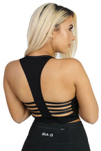 Load image into Gallery viewer, Blackout Hooded Sports Bra